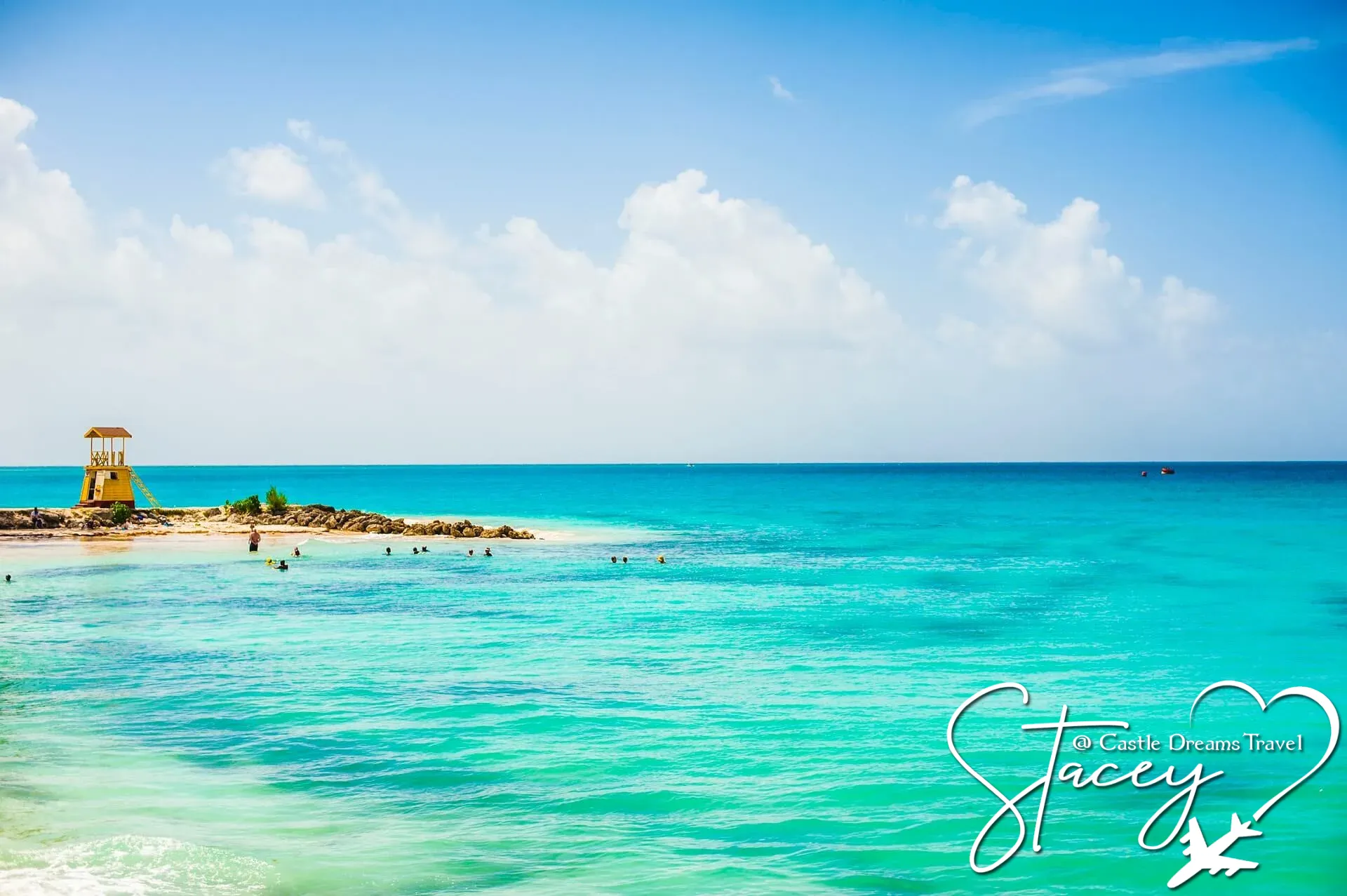 White-sand beach and turquoise sea on the coast of Barbados