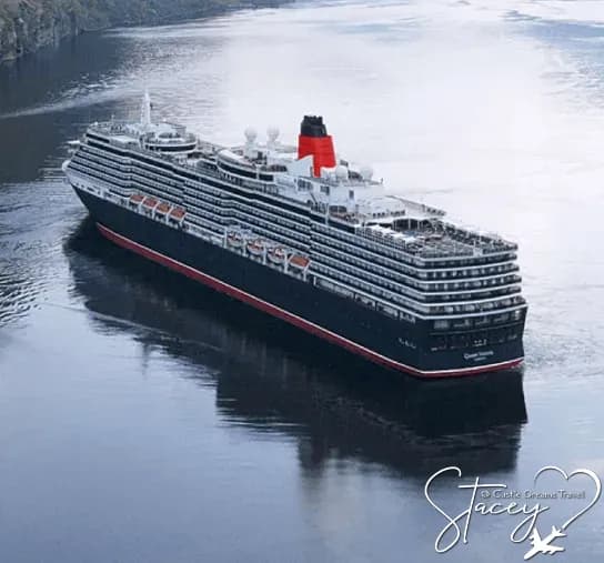 Cunard ocean liner at sea