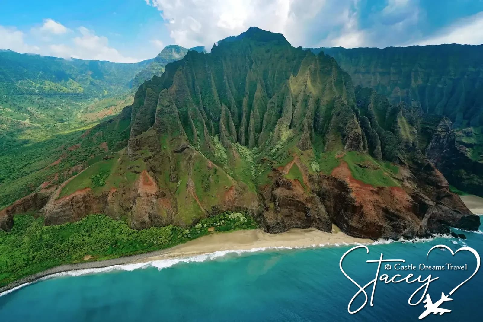 Hawaiian coastline with volcanic cliffs and Pacific surf