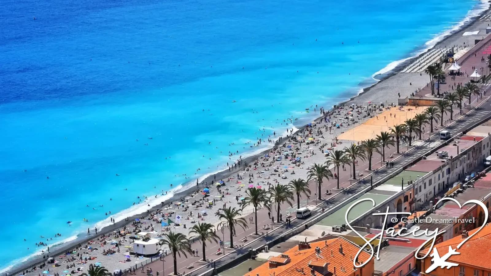 Azure waters and beachfront promenade of Nice on the French Riviera