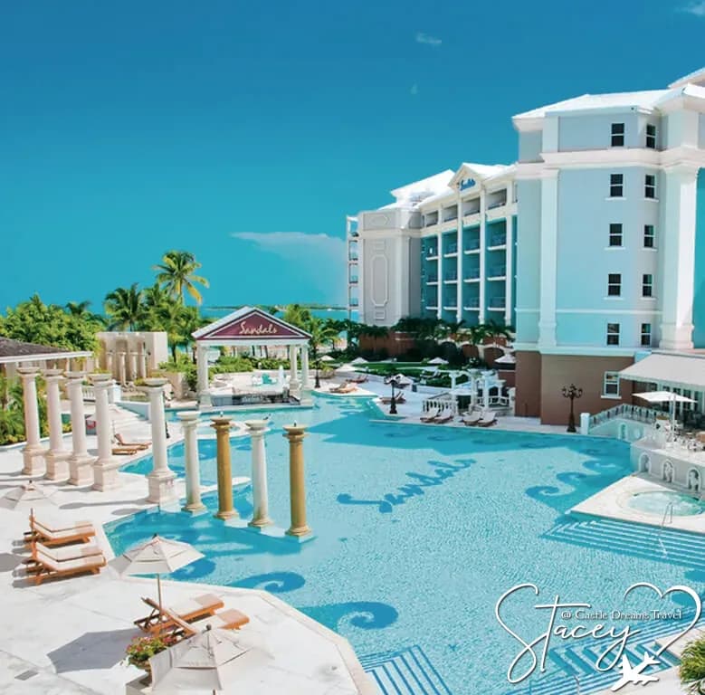 Sandals Royal Bahamian resort pool and suites