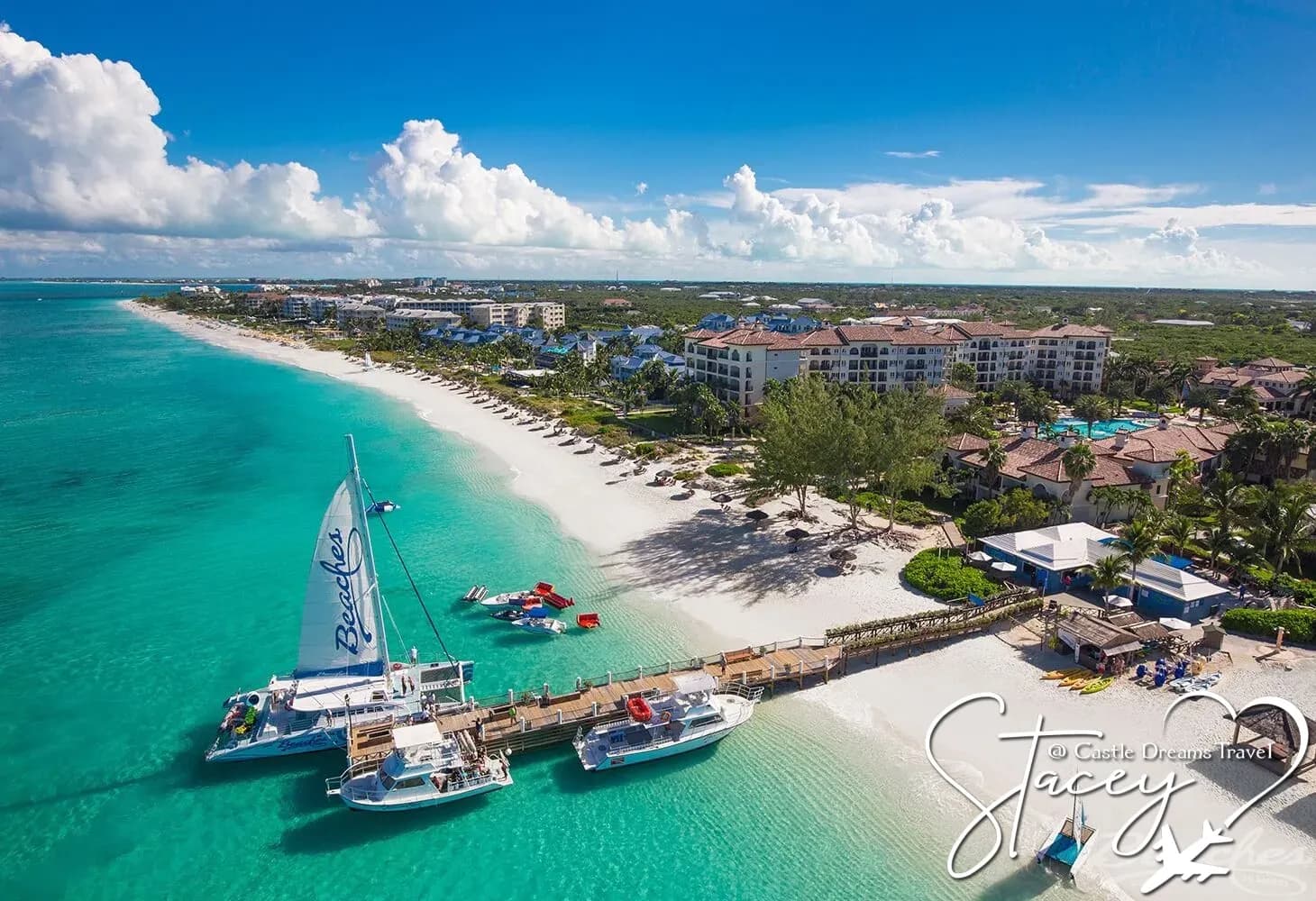 Pristine white sand beach at Beaches Turks & Caicos Resort Villages & Spa
