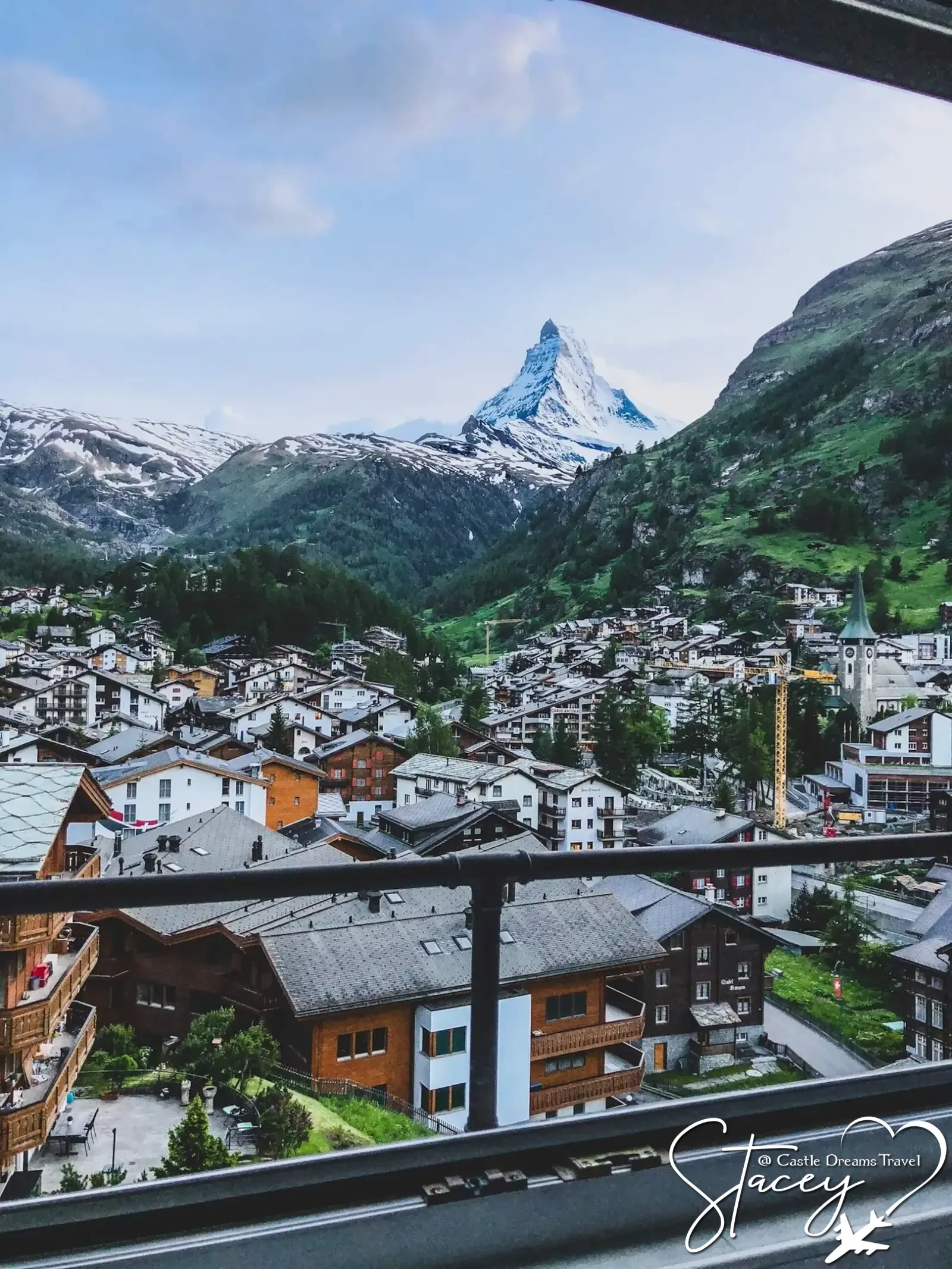 The Matterhorn towering over the village of Zermatt
